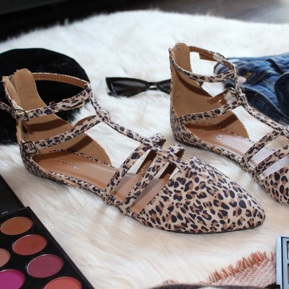 🚨LAST PAIR//The Harlow// Leopard Print caged Flat - Picture 7 of 8